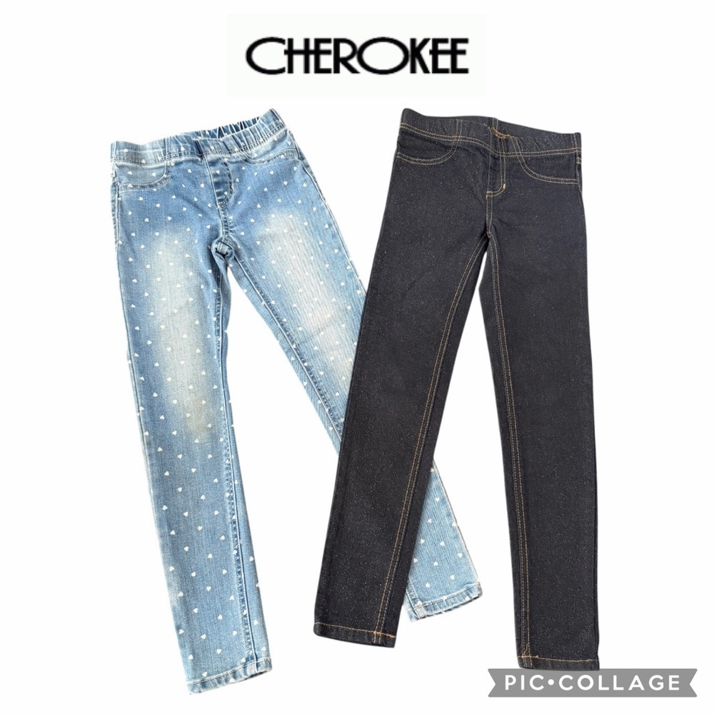 Cherokee girls pull on skinny jeans jeggins bundle set size 7